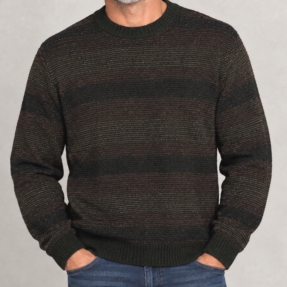 Vintage 90s Cellinni Collezione Sweater Mens Medium Brown Striped 
 GrandpaCore